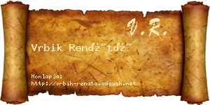 Vrbik Renátó névjegykártya
